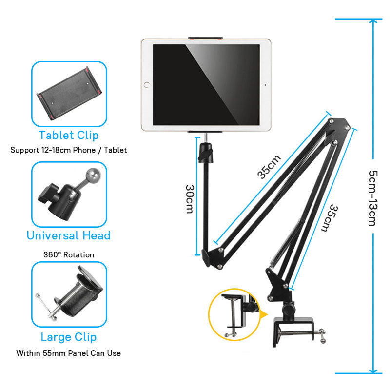 Adjustable ipad and phone holder for bed or desk